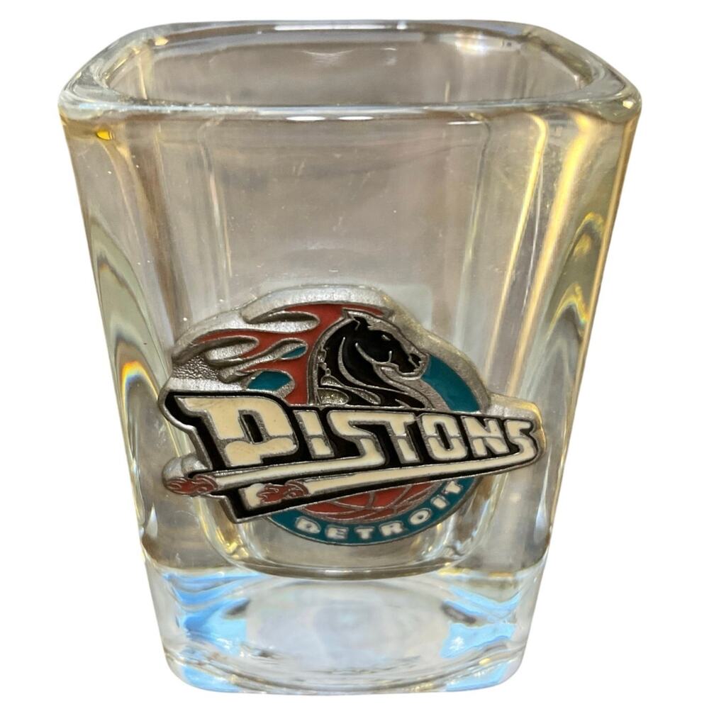 NBA Detroit Pistons Clear Glass 3D Logo Shot Glass